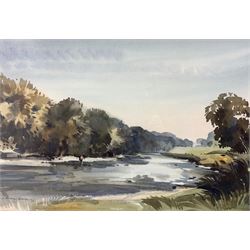 John Barrie Haste (British 1931-2011): River Landscape, watercolour signed and dated '72, 45cm x 67cm