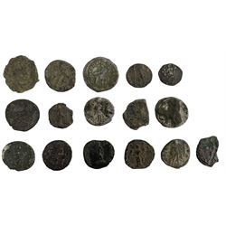Sixteen Roman Imperial silver Denarius to include seven Septimus Severus, Maximinus, Valens, Theodosius, two Julia Domina, Orbiana and a Severian Empress, some with York Museum correspondence numbers (16)