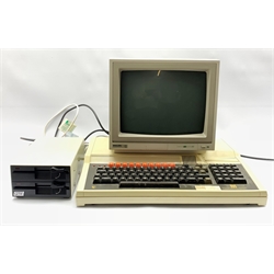 BBC Acorn computer together with a Philips Monitor80 and Pace floppy disk drive 