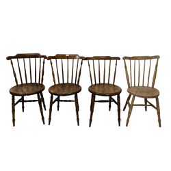 Four spindle back chairs