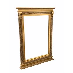 20th century gilt framed pier glass with moulded frame and bevelled plate 71cm x 103cm