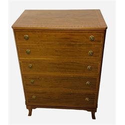 Georgian design mahogany chest, fitted with five graduating long drawers (W78cm D47cm H109cm); matching dressing table, raised mirror back, fitted with four drawers (W142cm D47cm H119cm)