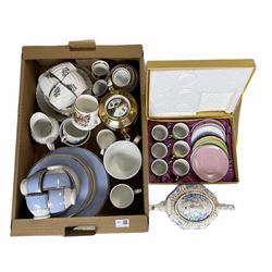 Carolyn Quatermaine jewelled coffee set, boxed, Royal Wessex part tea set, Doulton table ware etc