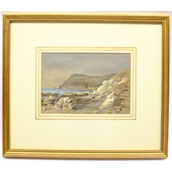 Waller Hugh Paton (Scottish 1828-1895): Coastal Landscape, watercolour signed and dated 1868, 16cm x 24cm