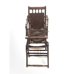 Victorian stained beech metamorphic high chair
