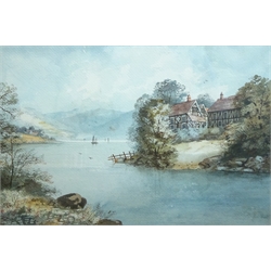 E J B Evans (British early 20th century) 'Hudson River', watercolour signed and dated 1919, 27cm x 41cm