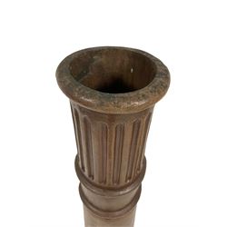 Victorian 'Long Tom' salt glazed chimney pot, fluted top 