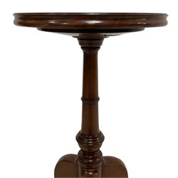 Arthur Brett & Sons - Georgian design mahogany wine table, circular dished top over ring turned pedestal, terminating in cabriole tripod base
Provenance: From the Estate of the late Dowager Lady St Oswald