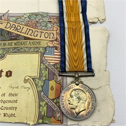WWI medal pair comprising British War and Victory medals awarded to 'K.40716 W.A. Wilson. STO. 1 R.N.'