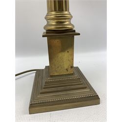 Laura Ashley brass Corinthian Column table lamp with shade, H41cm excluding fitting 