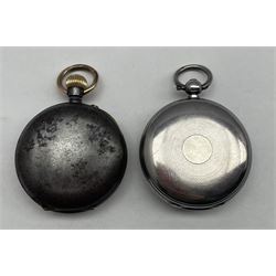 Victorian open face key wind lever ladies pocket watch, the white dial with subsidiary seconds ring and inscribed 'Dent, Strand London' 36150 in silver case by Alford Thickbroom, London 1872 D4.5cm and a Swiss pocket watch with plated case