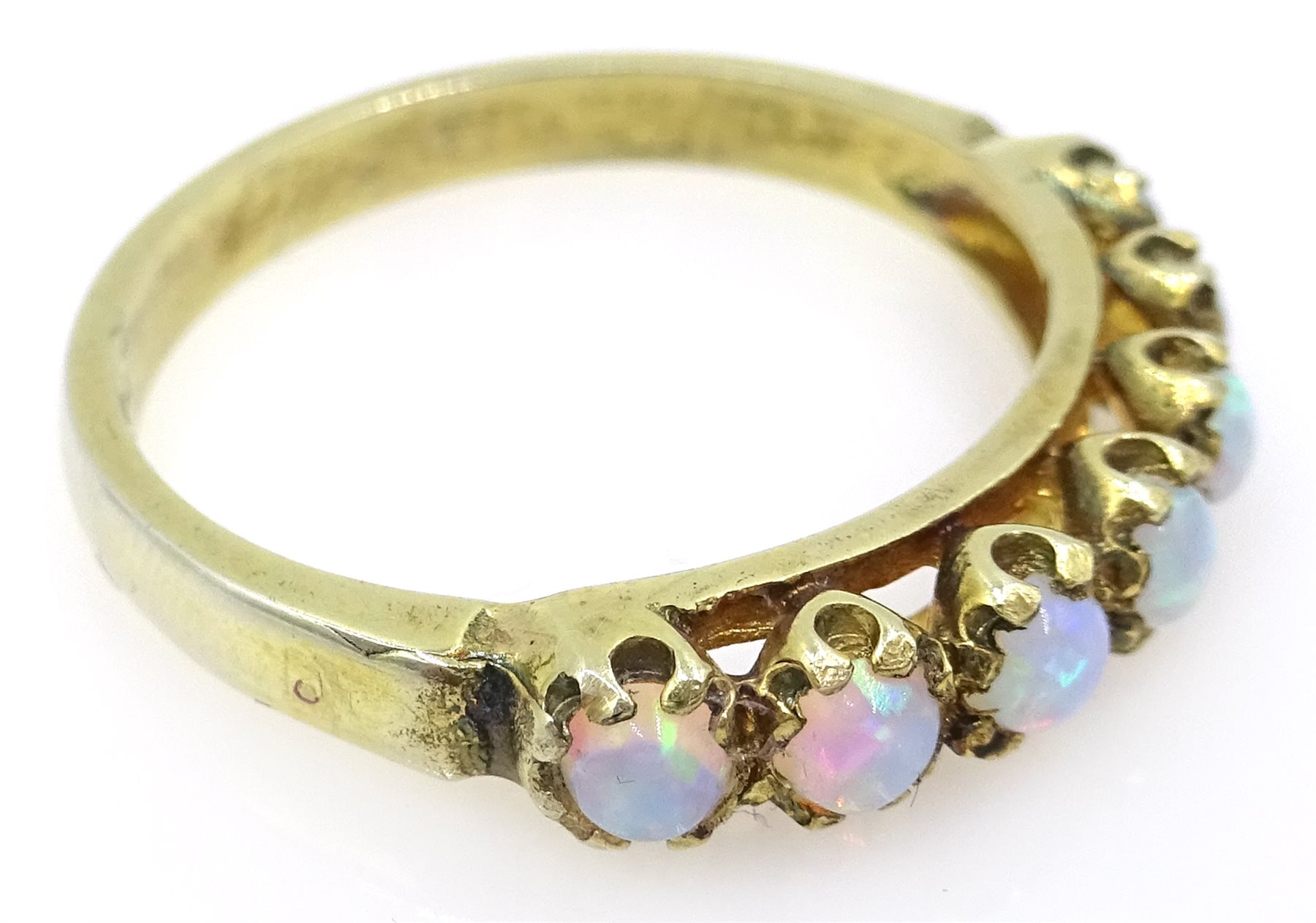 Seven stone opal silver-gilt ring stamped SIL - Antiques, Fine Art ...