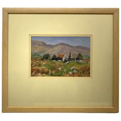 O'Donnell (Irish 20th century): Country Cottage, oil on board signed 17cm x 25cm