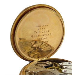  Rolex early 20th century full hunter gold-plated pocket watch, case by Dennision  