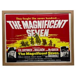 Vintage Film Poster - The Magnificent Seven (1960) British Quad film poster, starring Yul Bryner & Charles Bronson, early reproduction 73cm x 97cm