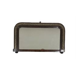 Victorian wall hanging bedroom over mantel mirror, the painted carved wood  and gesso arched frame enclosing original mirror plate 70cm x 41cm