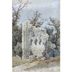 William James Boddy (British 1831-1911): 'A Little Bit of St Mary's Abbey', watercolour signed titled and dated 1897, 25cm x 17cm 