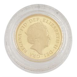 Queen Elizabeth II 2018 gold proof piedfort sovereign coin, cased with certificate 