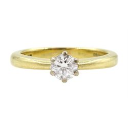 18ct gold single stone round brilliant cut diamond ring, hallmarked, diamond 0.33 carat