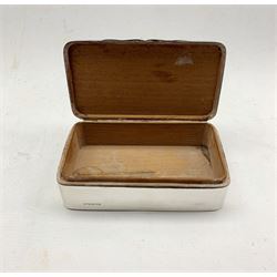 Silver rectangular cigarette box of plain design L16cm Sheffield 1911 Maker James Dixon & Sons