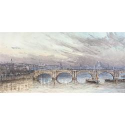 Herbert John Finn (British 1860-1942): London Thames View, watercolour signed and dated 1909, 25cm x 50cm