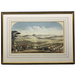 After H Martens (British 19th Century): 93rd Highlanders Battle Camp, engraving with hand colouring pub. c1860, 28cm x 48cm  