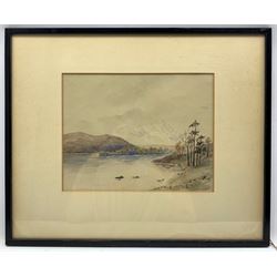 Charles Mackay (Scottish 1814-1889): 'Moray' winter loch landscape watercolour, signed and titled 24cm x 30cm