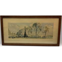 Two framed carriage prints from the LNER post-war series, 1945-57 comprising Woodbridge, Suffolk and London, Cleopatra's Needle and Embankment, both after Jack Merriott, 24cm x 50cm (2)