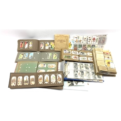 Six albums of various cigarette cards and a box of loose cards etc