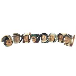 Eight Royal Doulton character jugs comprising The Lawyer, Dick Turpin, Athos, Sancho Panca, Porthos, Captain Henry Morgan, Izaak Walton and Aramis (8)