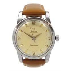Omega Seamaster gentleman's stainless steel automatic wristwatch, Cal 501, Ref. 2846 9 SC / 2848, serial No. 161000632848, on tan leather strap