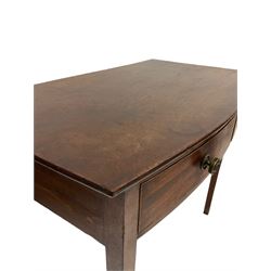 Georgian mahogany side table, the bow front top over two frieze drawers, raised on square supports 