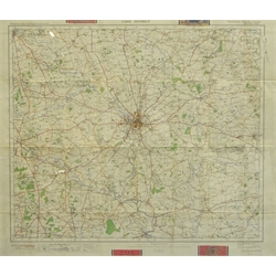 York District Ordnance Survey early 'Motoring' map pub. 1919, 65cm x 76cm
