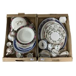 Tudor Rose and leaf pattern tableware. meat plates etc in two boxes