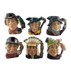 Six Royal Doulton character jugs comprising Pied Piper, Rip Van Winkle, Mad Hatter, North American Indian, Ugly Duchess and The Walrus and the Carpenter (6)