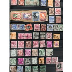 World stamps, including St. Vincent, Grenada, Australia, New Zealand, Germany, Tanzania, Dubai, Great Britain, Canada etc, housed in eight stockbooks