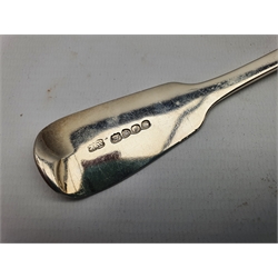 William IV silver fiddle pattern fish server London 1836 Maker William Eaton and a pair of George III silver table spoons London 1815 8.7oz