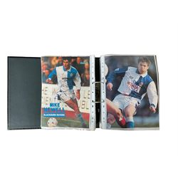 Mostly English footballing autographs and signatures including, Trevor Francis, Liam Daish, Christophe Dugarry, Robbie Slater etc, in one folder