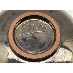 Peter Moss (British 1940-): bronze lustre glazed bowl, inscribed P. Moss beneath D17cm 