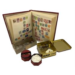 Great British and World coins and stamps, including Queen Elizabeth II Australian coinage etc, in one box 