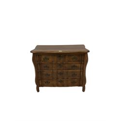 Small Continental oak four drawer chest 
