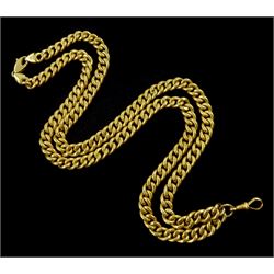 18ct gold curb link chain necklace, stamped 750, with 9ct gold swivel clip