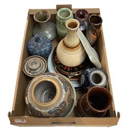 Studio pottery and other pottery, including John Hughes Anvil pottery jar, etc in one box