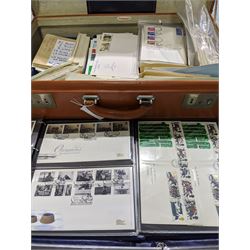 Collection of Great British First Day covers from the late 1950s onwards, many with printed addresses and special postmarks, housed in ten 'Kestrel Cover Albums' and loose, small number of World FDCs etc, in two boxes and a case