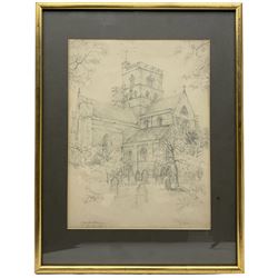 Edwin Ridsale Tate (Yorkshire 1862-1922): 'St Botolophs Church - Boston', 'Selby Abbey', 'Barnard Castle', 'Carlisle Cathedral' and Castle Ruins, five pencil sketches signed titled and variously dated max 34cm x 24cm (5)