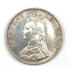Queen Victoria 1888 double florin coin, Arabic 1 in date  
