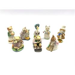 Eight Beswick Beatrix Potter figures comprising Jeremy Fisher, Mr Jackson, Ginger, Amiable Guinea-Pig and others (8)