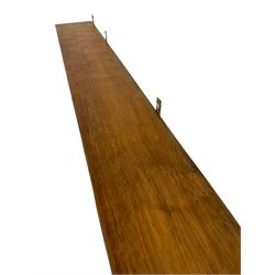 Thompson of Kilburn 'Mouseman' single plank adzed wall shelf W135cm