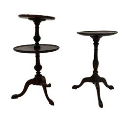 Miniature Georgian design mahogany dumb waiter (H59cm); and a Georgian design tripod wine table (H49cm)