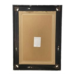 Rectangular wall mirror, the moulded frame enclosing bevelled plate